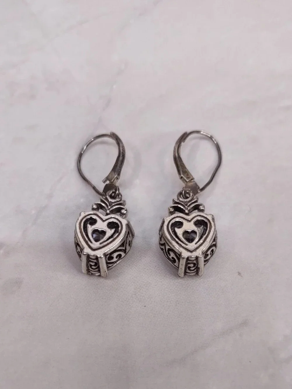 Brighton Crystal Heart Drop Earrings